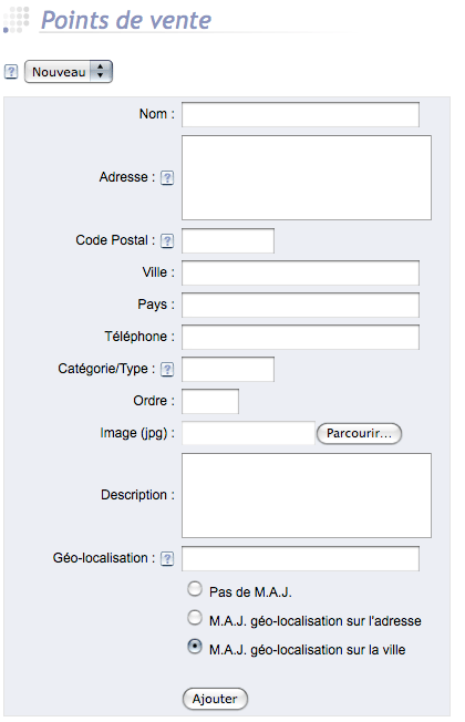 gestion des points de vente