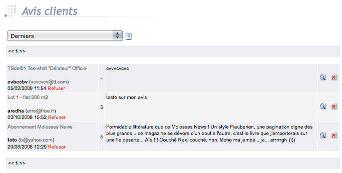 contrôle des avis clients