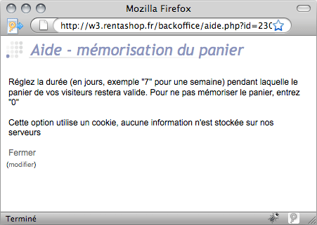 exemple d'aide contextuelle du logiciel ecommerce