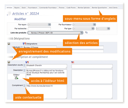 une interface d'administration  accessible m&ecirc;me aux non initi&eacute;s