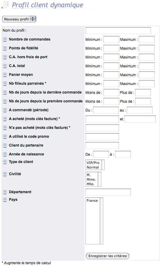 profiling dynamique et g&eacute;n&eacute;ration de bases de donn&eacute;es client qualifi&eacute;es