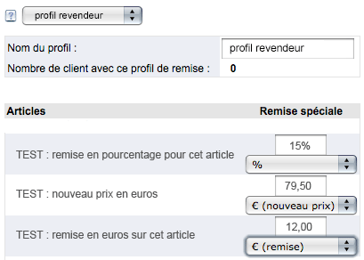 remise sp&eacute;ciale : des remises article par article