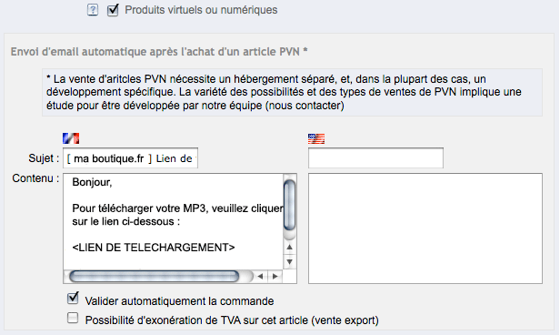 Paramètrage des produits virtuels et numérique de notre logiciel ecommerce