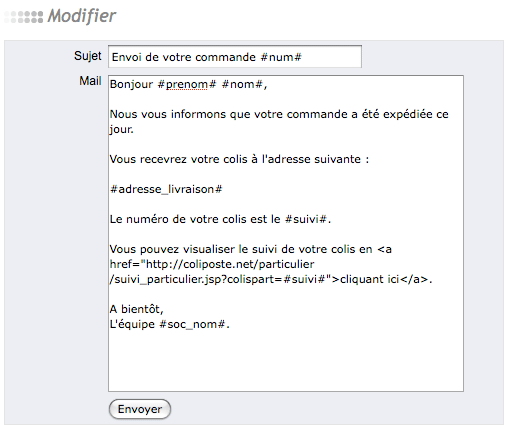 Personnaliser le contenu des ses messages automatiques
