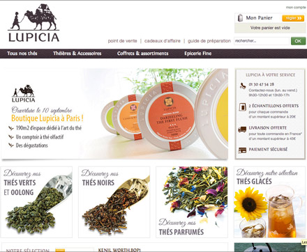 boutique e-commerce de la maison de thé Lupicia